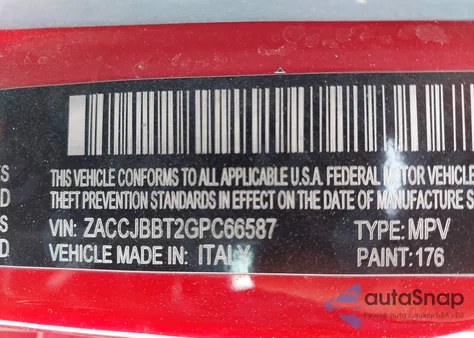 2016 Jeep Renegade Latitude z USA, uszkodzony, nr VIN ZACCJBBT2GPC66587